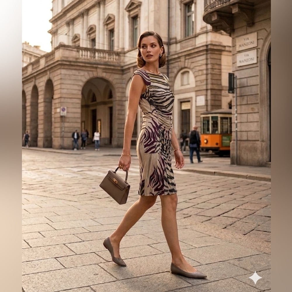 EMILIO PUCCI - Sleeveless Zebra-Print Dress - Sz 40 Italian/Sz 6 USA